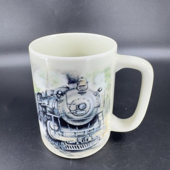 Otagiri Steam Engine Train Ceramic Mug Cup 8oz Japan Stoneware Sunrise Pub VTG - Picture 9 of 12